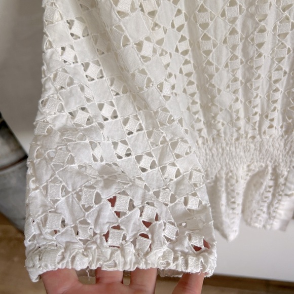 Tibi White Cut Out Button Up Blouse - Picture 4 of 8